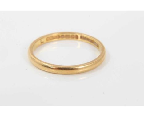 22ct gold wedding ring, size NCondition report: Weight 2.3g