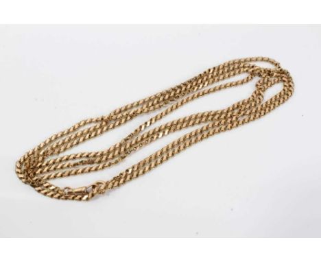 Antique 18ct gold guard chain/long chain with fancy links, approximately 165cm length.Condition report: Very good condition c