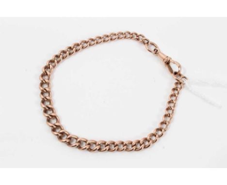 9ct rose gold curb link bracelet, 21.5cm longCondition report: Good condition commensurate with age, solid gold links and not