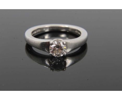 Boodles Diamond single ring with a round brilliant cut diamond estimated to weigh approximately 0.56cts in a four claw settin