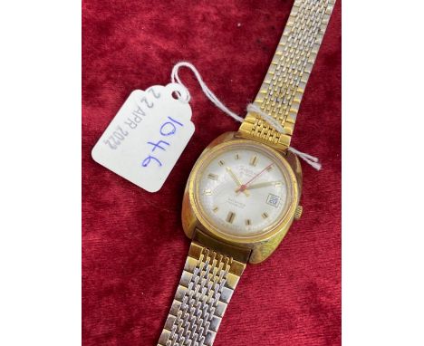 A gents Systema wrist watch automatic with seconds sweep and date appature on metal strap 