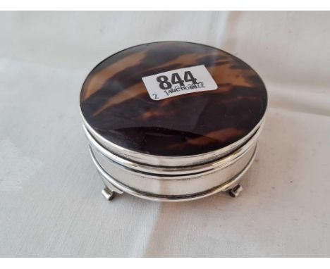 A ring box standing on four bracket feet - 3.5" diameter - Birmingham 1921 