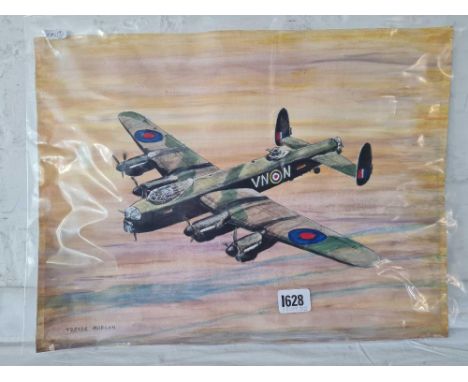 Trevor Morgan - Portrait of a Lancaster Bomber, 11" x 16", unframed