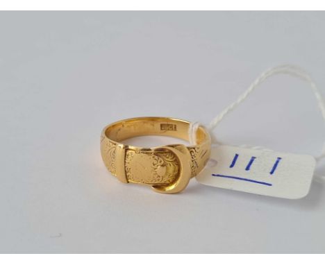 A ANTIQUE BUCKLE RING 18CT GOLD SIZE P - 5.3 GMS