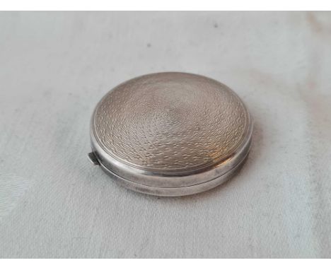 A silver mounted compact with engine turned decoration - Birmingham 1929 by CNN