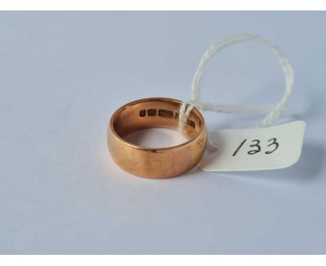 A wide rose gold band ring 9ct size l 1/2 - 5.4 gms 