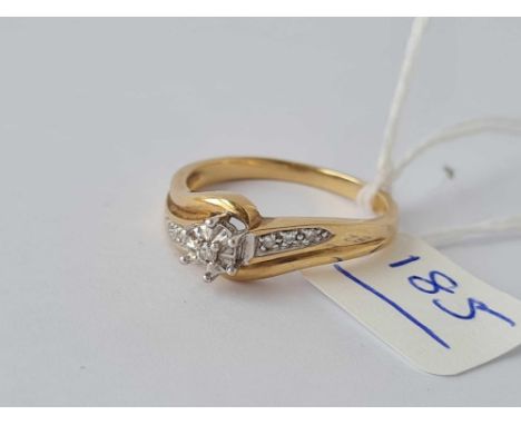 A diamond ring 9ct size S - 3.3 gms 