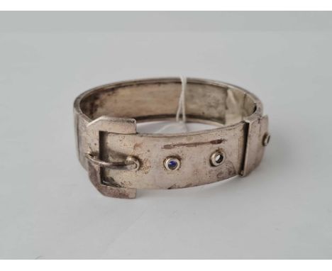 A hallmarked silver buckle bangle 38 gms 