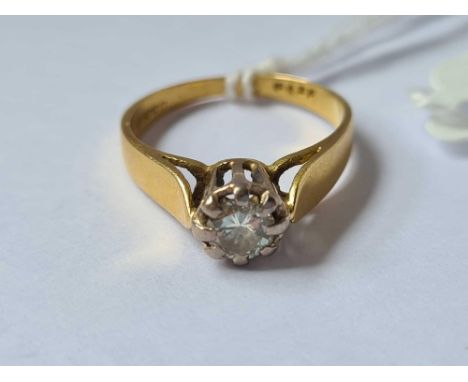 A solitaire diamond ring 18ct gold size M - 3 gms 