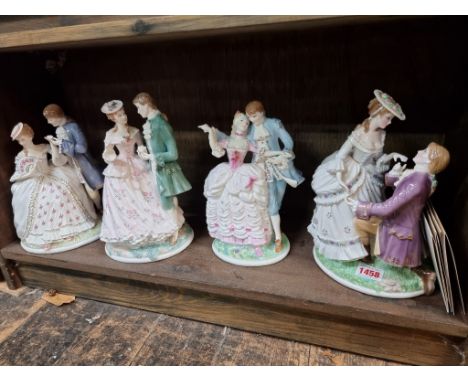 A set of four Royal Worcester 'The Age of Courtship' figures,&nbsp;each boxed and with certificate. 