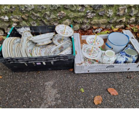 A Copeland Spode part tea and dinner service; together with a box of sundry china. 