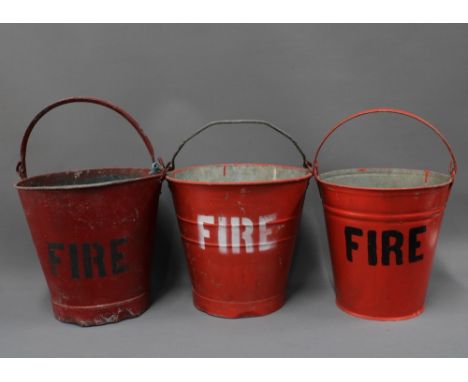 Three vintage 'Fire' buckets. 30 x 32cm. 