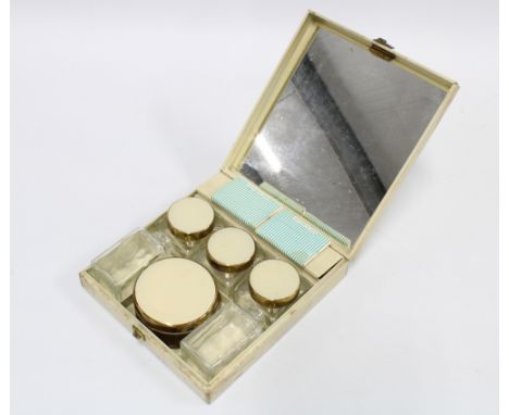Vintage Siram travelling vanity case with original contents 16 x 18cm 