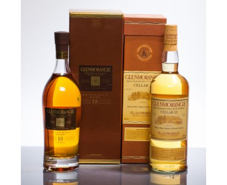 GLENMORANGIE 18 YEARS OLD EXTREMELY RARE
Single Highland Malt Scotch Whisky. 70cl, 43% volume, in box. 
GLENMORANGIE CELLAR 1