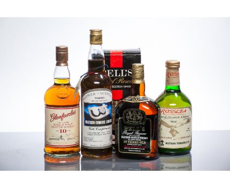 GLENFARCLAS 10 YEARS OLD
Highland Single Malt Scotch Whisky, 700ml, 40% volume. 
BELL'S ROYAL RESERVE 20 YEARS OLD
Blended Sc