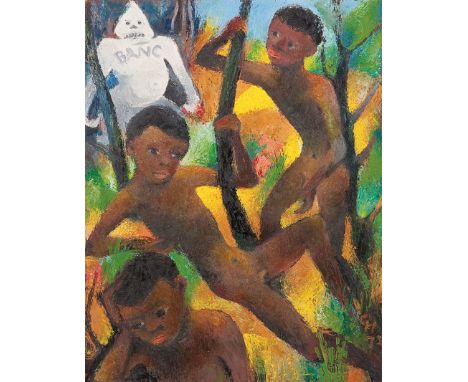 CARRY HAUSER* (Wien 1895 - 1985 Rekawinkel)  Der weiße Dämon, 1972  Öl/Holz, 52,5 x 41 cm monogrammiert CH und datiert 72abge