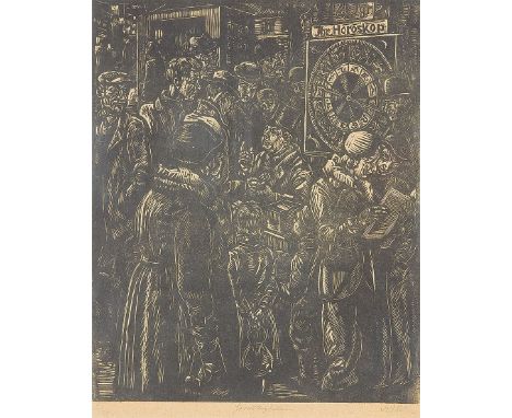 KARL FRIEDRICH BELL*   (Wien 1877 - 1958 Wien)  Der Horoskopsteller  Holzschnitt/Papier, 34,5 x 28 cm signiert K. F. Bell, be