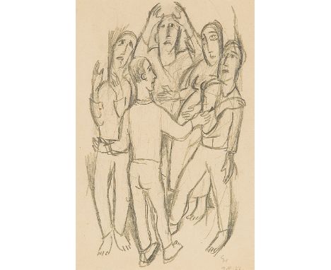 CARRY HAUSER*   (Wien 1895 - 1985 Rekawinkel)  Gemeinschaft, 1922  Bleistift/Papier, 36,3 x 27,2 cm monogrammiert CH und dati