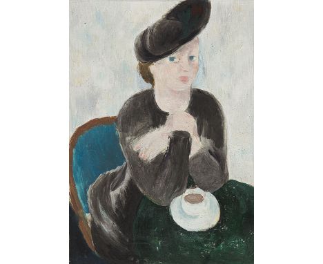 EMIL BÖHM*   (München 1873 - 1958 München)  Dame im Kaffeehaus  Aquarell/Papier, 22 x 15,5 cmProvenienz: Europäische Privatsa