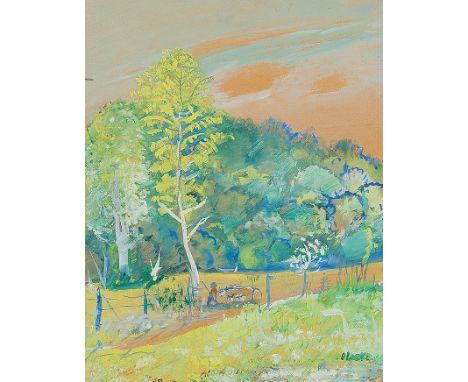 OSKAR LASKE   (Czernowitz 1874 - 1951 Wien)  Altaussee  Gouache/Papier, 38,4 x 30 cm  signiert O. Laske und betitelt Altausse