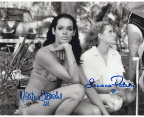 007 James Bond movie Thunderball 8x10 photo signed by actress Luciana Paluzzi who played Fiona Volpe and Martine Beswick as P