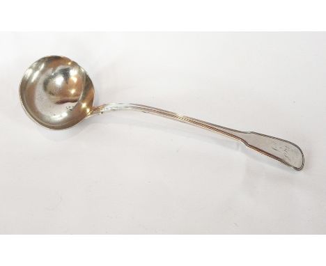 A George III fiddle and thread pattern ladle, London 1815, maker MBSP, 8oz approx. 