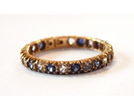 9ct gold, sapphire and diamond full eternity ring 