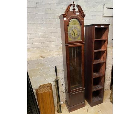 A late 20th century longcase clock, in a stained beech case, H194cm, W39cm, D23cm