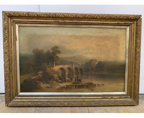 A Franz Krause ?, Old Bridge Sterling, oleograph, signed bottom right and dated '78, measures 44cm x 71cm