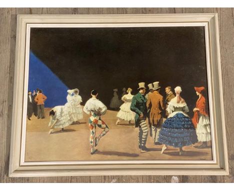 After Laura Knight, Carnival, reproduction print, paper label verso, in the collection of City Art Gallery, Manchester, measu
