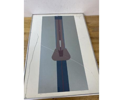 J Taylor, Abstract, Limited Edition print 13/48, signed bottom right, measures 59cm x 41cm  -  glass a/f
