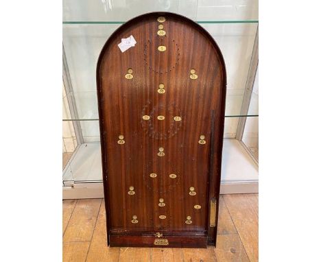 An Amersham "Scora" bentwoods Bagatelle game along with quantity of ball bearings measures 77cm x 39cm