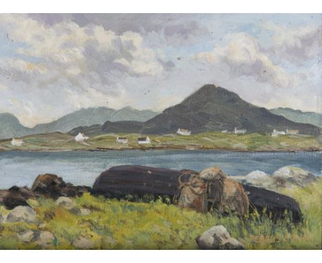 FERGUS O'RYAN RHA (1911-1989)Sketch for Cashel from Roundstone, July 1967Oil on canvas laid on board, 25.5 x 34.2cmSigned; in