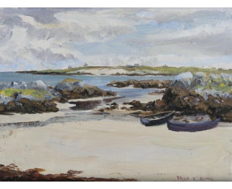 FERGUS O'RYAN RHA (1911-1989)Sketch for Innislacken from Roundstone, July 1970Oil on canvas laid on board, 25.7 x 34.5cmSigne