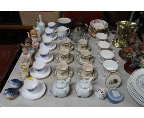 A collection of Royal Stafford  teaware, 'Indian Tree' patterned coffee cans and saucers, various other china and ornaments