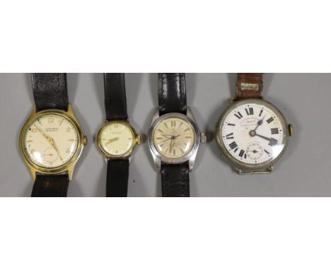 A lady's stainless steel Tudor Oyster Princess self-winding wrist watch, a lady's 9ct gold Jaeger LeCoultre manual wind wrist