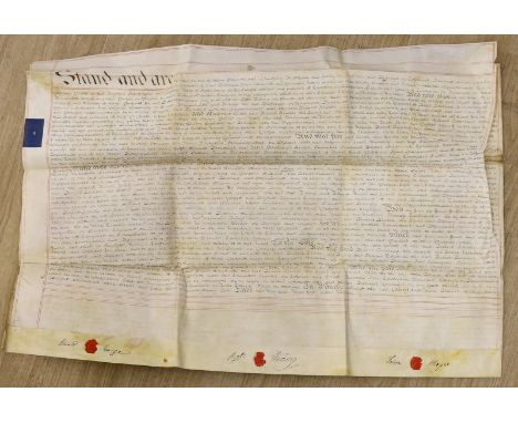 A collection of thirty three, 18th century indentures, wills, covenants etc relating to Hubble family yeoman farmers, brickla