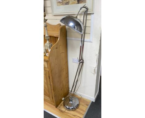 A large chrome plated anglepoise standard lamp, height 180cm