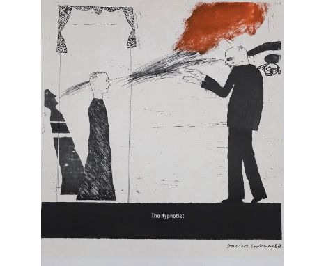 David Hockney (b.1937), offset lithograph, The Hypnotist, 1963; signed and dated within the plate, 46 x 34cm, unframed