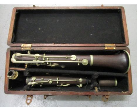 A Buffet Crampan & Co, Paris rosewood clarinet in a wooden case