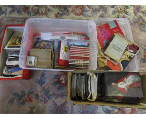 A quantity of ephemera to include postcards, enamel buttons, badges, theatre programmes and other items