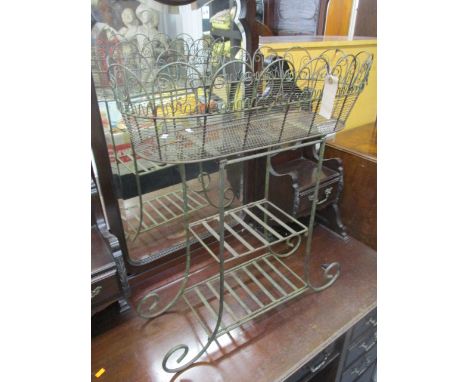 A reproduction wire work planter, 30 1/4 h x 25 w