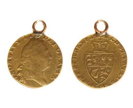 Coins, Great Britain, George III (1760-1820), Guinea, 1798, NF with soldered suspension ring