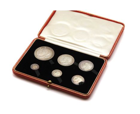 Coins, Great Britain, George V (1910-1936), Proof Set, 1927, comprising Crown to Threepence, in gilt decorated case of issue,