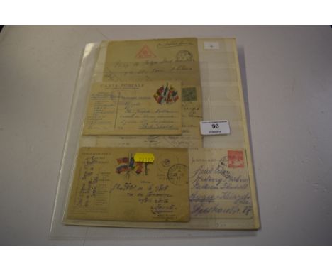 WW1 eight censored covers / cards; and two French patriot post-cards