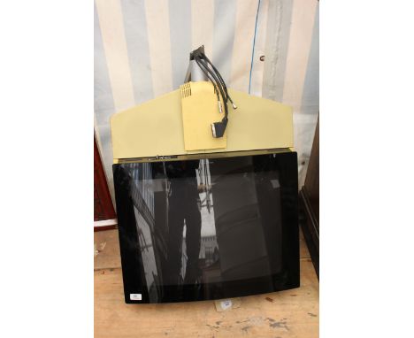 A BANG & OLUFSEN YELLOW TELEVISION with wall mounting bracket, 60cm wide