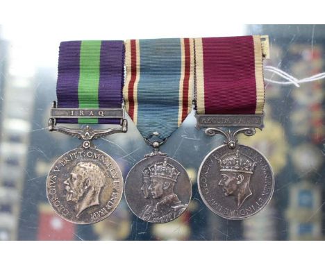 A REGULAR ARMY LONG SERVICE AND GOOD CONDUCT MEDAL and an Iraq General Service medal, each awarded to 1036655 GNR.N. Brockles