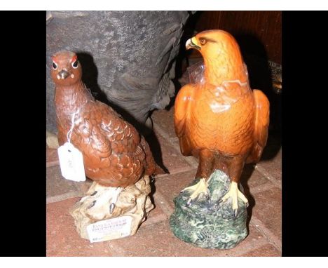 An unopened "Golden Eagle" decanter by Royal Doulton, together with an opened "Grouse"  