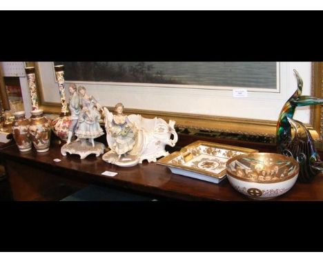 Various collectable ceramic and glassware, including Satsuma bowl CONDITION REPORTimages