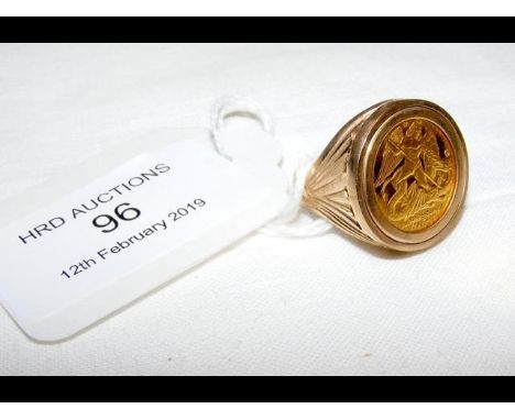 Coin mounted dress ring - approx. Size K CONDITION REPORT8.8g total